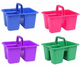Kids Arts &amp; Crafts Small Plastic Caddies with Handles, 3 Compartments, A... - £13.28 GBP