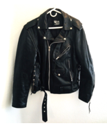 Vtg 80s U Mr Inc Leather Jacket Motorcycle Biker Rider Zip Blk Measureme... - £260.71 GBP