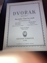 Dvorak Op 72 no 2 sheet music Slavischet Tanz In E Moll - $5.00