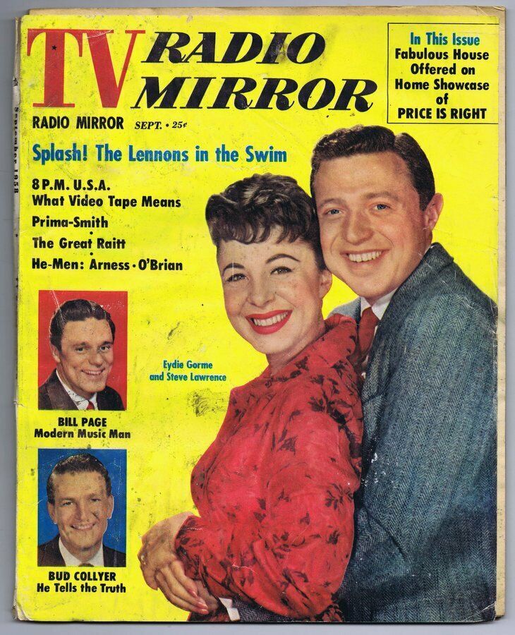 Primary image for ORIGINAL Vintage September 1958 TV Radio Mirror Magazine Steve & Eydie