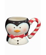 Pier 1 Imports Hand Painted Christmas Penguin Coffee Mug Large 20 oz - £14.18 GBP