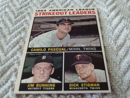 1964 Topps 1963 Strikeout Leaders A.L. # 6 Nm / Mint Or Better !! - £117.26 GBP