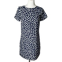 J. Crew Polka Dot Dress Navy Blue White Shift Gallery Short Sleeve Women... - £14.27 GBP