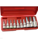 10Pc 3/8&quot; &amp; 1/2&quot; Drive MM (Metric) Heat Treated Hex Bit Socket w/Blow Case - $18.65