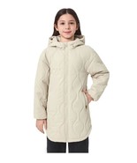Mondetta Girls Boys Quilted Jacket Beige Pockets Wind Water Resistant Cu... - $44.99