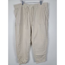 Old Navy Lounge Pants XL Womens Tan White Striped Pockets 100% Cotton Pu... - £14.22 GBP