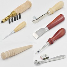 Bluemoona 7 Pcs -Leather Craft Skiving Sewing Tool Punch Groover Skiving Knife K - $32.99