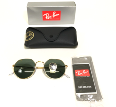 Ray-Ban Sunglasses RB3565 JACK 9196/31 Gold Hexagonal Frames with Green Lenses - £128.45 GBP