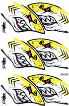 D378 Shark Mouth Yellow Sticker Moto Racing Tuning Size 27x18 cm / 10x7 ... - £3.18 GBP