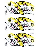 D378 Shark Mouth Yellow Sticker Moto Racing Tuning Size 27x18 cm / 10x7 ... - $5.47 CAD
