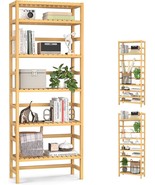 The 6-Tier Bamboo Adjustable Book Shelf Organizer, The Homykic Bookshelf... - €88,64 EUR