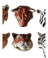 Vintage Fine Bone China Animal Napkin Rings Set Tiger Leopard Zebra Safa... - €80,01 EUR