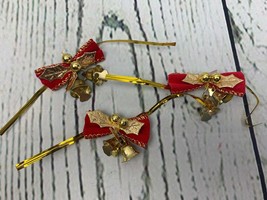 16 PCS Christmas Bowknot Ornaments Cute Bows with Jingle Bells Holiday - £12.90 GBP