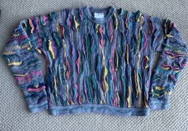 VTG COOGI Australia Multicolor 3D Textured Chunky Knit 90s Biggie Sweater - £223.93 GBP