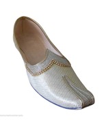 Men Shoes Indian Wedding Mojari Handmade Groom Loafers Jutties Cream US ... - £43.45 GBP