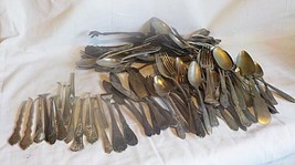 Lot of 100 Pcs Silverplate Silver Plate Flatware for Crafts  LOT D - $50.00