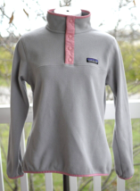 Patagonia Women Micro D Snap-T Fleece Pullover Drifter Grey Pink Size S Small - £31.24 GBP