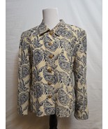 Jones Wear Women&#39;s Size 10 Blazer Blue Beige Paisley Gold Button Vintage... - $430.79 MXN