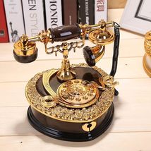 Vintage Dial Telephone Shaped Music Box with Drawer Gift For Mom - £31.59 GBP