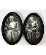 Vintage Double Oval Picture Frame Frowning Victorian Grannies Metal 3x2 ... - £23.73 GBP