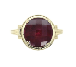 Authenticity Guarantee 
14k Yellow Gold 4.5ct Genuine Natural Rhodolite Garne... - £889.33 GBP