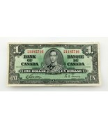 1937 Bank of Canada One Dollar Bank Note (F) Fine Condition Pick# 58d - $92.78 CAD