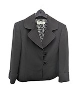 Tahari ASL Black Blazer Jacket Single Breasted Two Button Notch Lapel Si... - £47.40 GBP