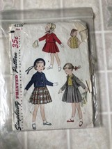 Simplicity 4236 Size 2 Childrens Girls Jacket &amp; Pleated Skirt Vintage Pa... - $13.97