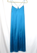 Topshop Women&#39;s Teal Satin Midi Slip Dress Size 8 - £7.85 GBP