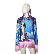 Sea World All Over Print Penguins Light Weight Full Zip Hoodie Plus Size XXL - £50.26 GBP