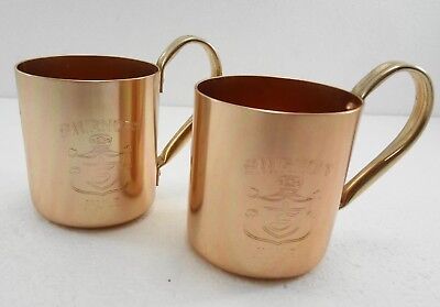 Smirnoff Moscow Mules Copper Mugs Set of 2 Unused Made in Hong Kong - $22.05