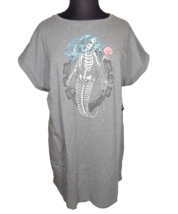 Torrid Gray Mermaid Skeleton Dolman Sleeve Cotton Tee Shirt Dress Plus Size 1X - £27.27 GBP