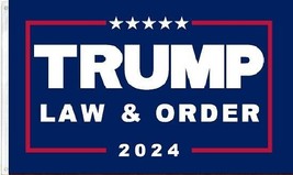 3x5 Trump Law And Order Trump 2024 Blue Flag Banner Grommets - £15.79 GBP