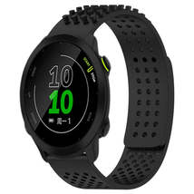 For Garmin Forerunner 158 20mm Holes Breathable 3D Dots Silicone Watch Band(Blac - £3.15 GBP