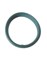 Vintage 80s Metal Enameled Teal Stretch Bracelet Womens Costume Jewelry - $18.02