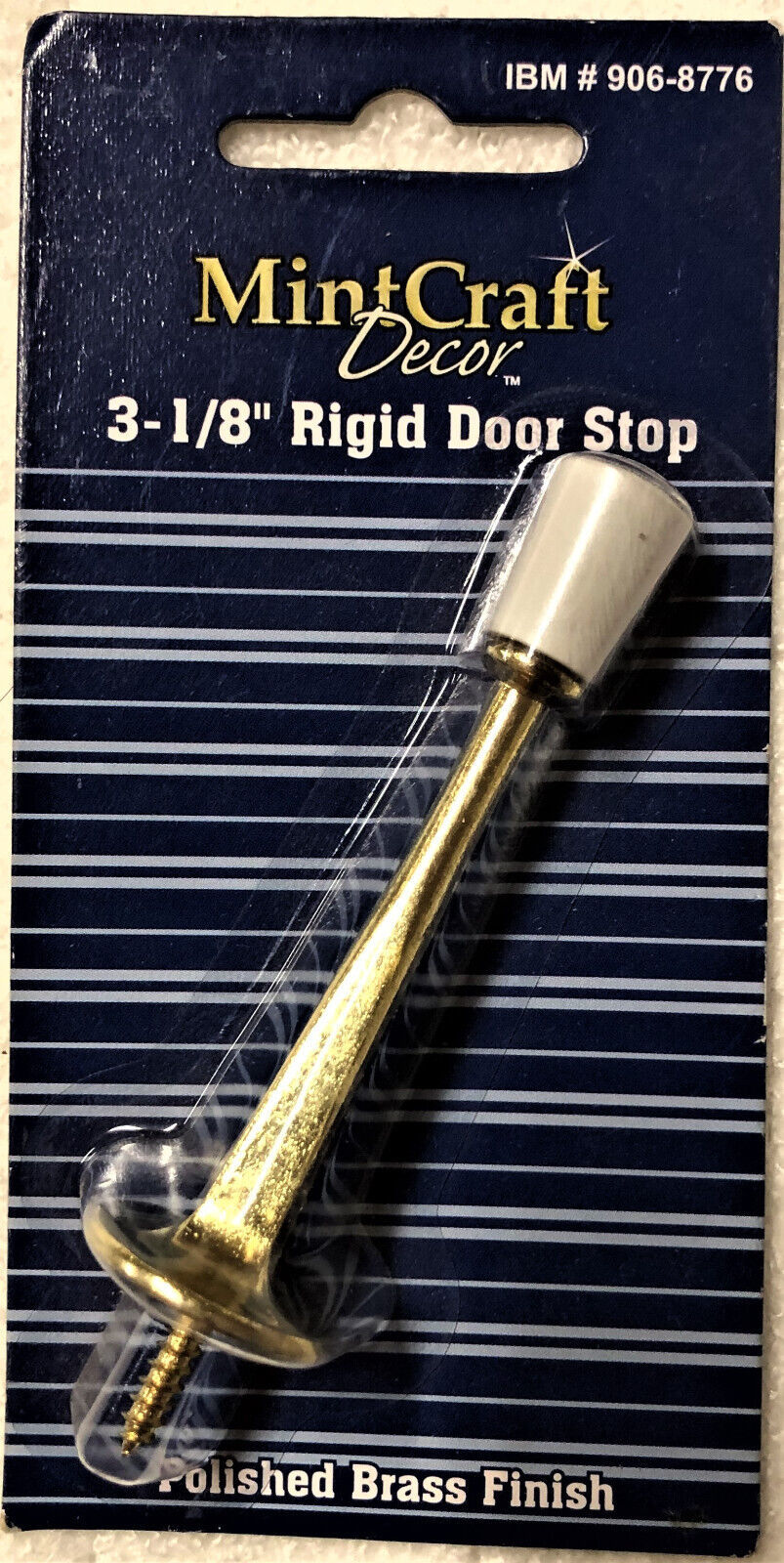 Mint Craft 3 1/8" Rigid Die Cast Door Stop Polished Brass Finish - $7.95