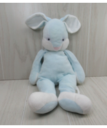 Vintage Blue White Bunny Rabbit Baby plush rattle USED FLAWS READ - £39.34 GBP
