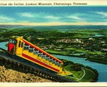 Vista Da Incline Ferrovia Lookout Mountain Chattanooga TN Unp Lino Carto... - $11.23