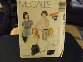 McCall's 7998 Misses Shirts Pattern - Size 12/14/16 Bust 34-38 - $12.96