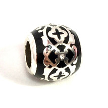 Brighton Sophia Eternity Bead, JC0283 Silver Finish, Black Enamel, New - $267.48 MXN