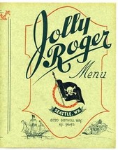 Jolly Roger Menu Seattle Washington 1940&#39;s Skull Bones Pirate Treasure - £77.53 GBP