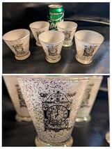 Lot De 5 Georges Briard BAR 3 OZ Cordial Verres Horloge Later Than You T... - $135.13