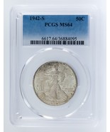 1942-S 50C Walking Liberty Half Dollar Graded by PCGS as MS64! Gorgeous ... - £122.49 GBP