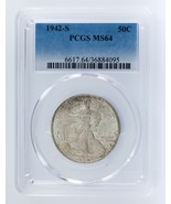 1942-S 50C Walking Liberty Half Dollar Graded by PCGS as MS64! Gorgeous ... - $213.25 CAD