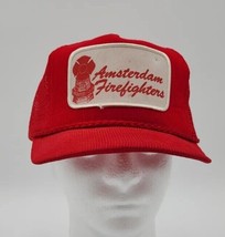 Designer Award Headwear Red Corduroy Amsterdam Firefighters Snap Back Hat - £26.61 GBP