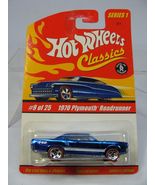 HOT WHEELS CLASSICS SERIES 1 BLUE 1970 PLYMOUTH ROADRUNNER DIE CAST CAR ... - $19.99
