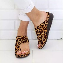 Women Summer Sandals Comfy Platform Flat Shoes Leopard 40 - £13.54 GBP