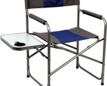 Compact Steel Frame Folding Director&#39;S Chair With Side Table,, Supports ... - $57.98