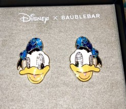 Donald Duck Disney Baublebar  Pierced Large  Earrings New Blue Yellow - £17.42 GBP
