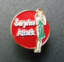 SURPRISE ATTACK CLASSIC NOSE ART USAF USA LAPEL PIN BADGE 5/8 INCHES - £4.49 GBP